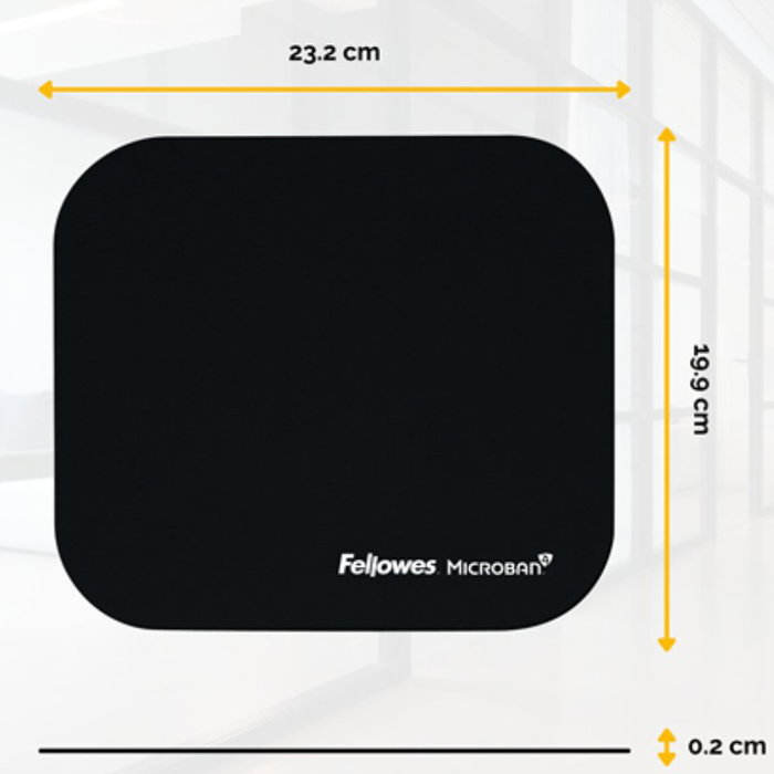 Fellowes Alfombrilla para Ratón con Protección Microban Negro